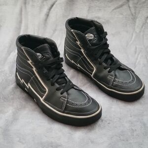 Vans Sk8 Hi Bolt Leather Shoes. Black. Mens 6.5. Excellent Condition.